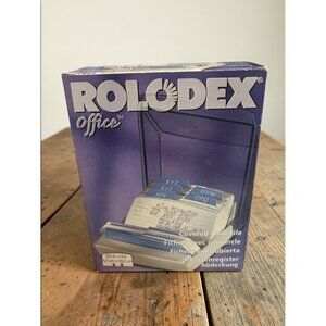 Vintage Rolodex Office Covered Card File Platinum 250 Cards 2.25" X 4" With Tabs